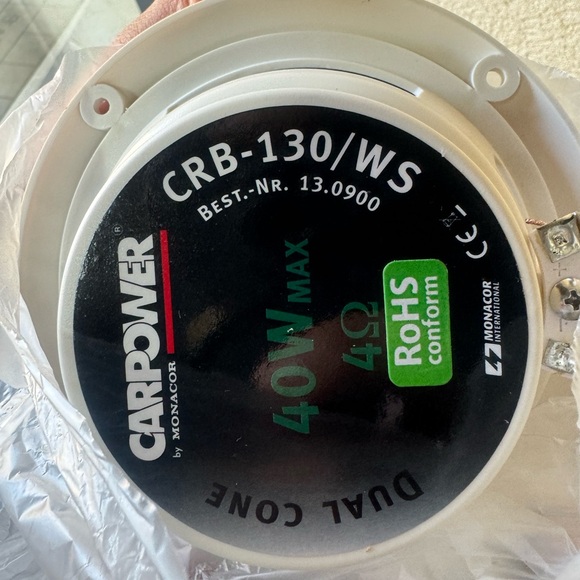 Car power CRB13 speakers 
New in original box 
White - Picture 2 of 8